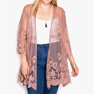 Mauve Lace Kimono